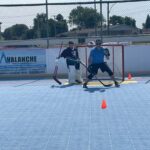Gardien de but Dek Hockey jeune  avec Coach et positionnement
